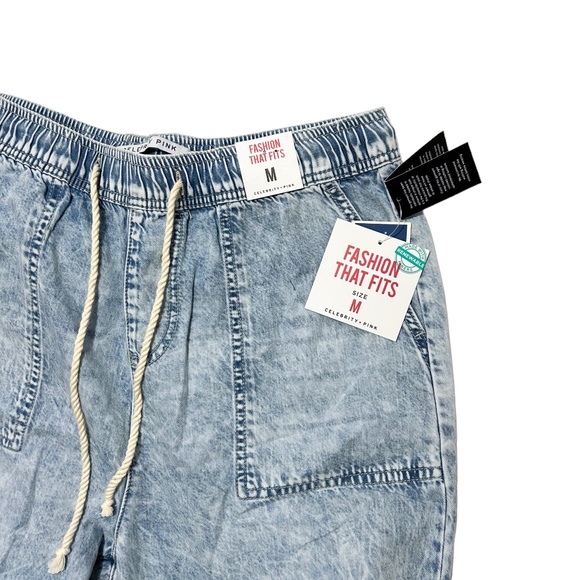 Celebrity Pink Acid Wash Drawstring Denim Jeans - Picture 3 of 4